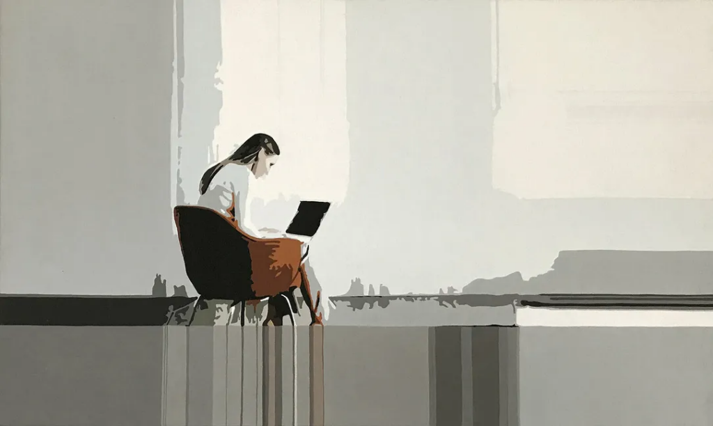 Someone browsing for art online