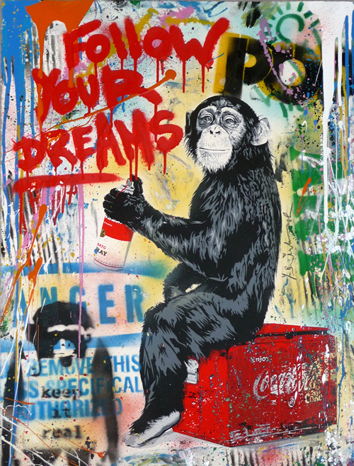 BIG SALE】Mr.brainwash Street Art（Follow Your Dreams