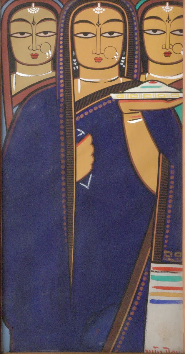 Unveiling the Mystique: Exploring Three Pujarins by Jamini Roy