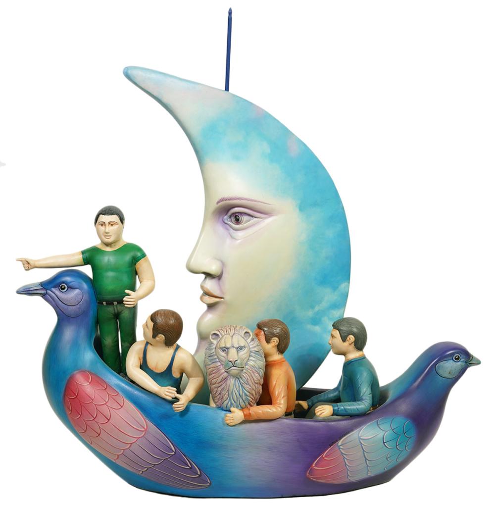 Enthüllung von Sergio Bustamantes „Mann auf der Mondsichel“