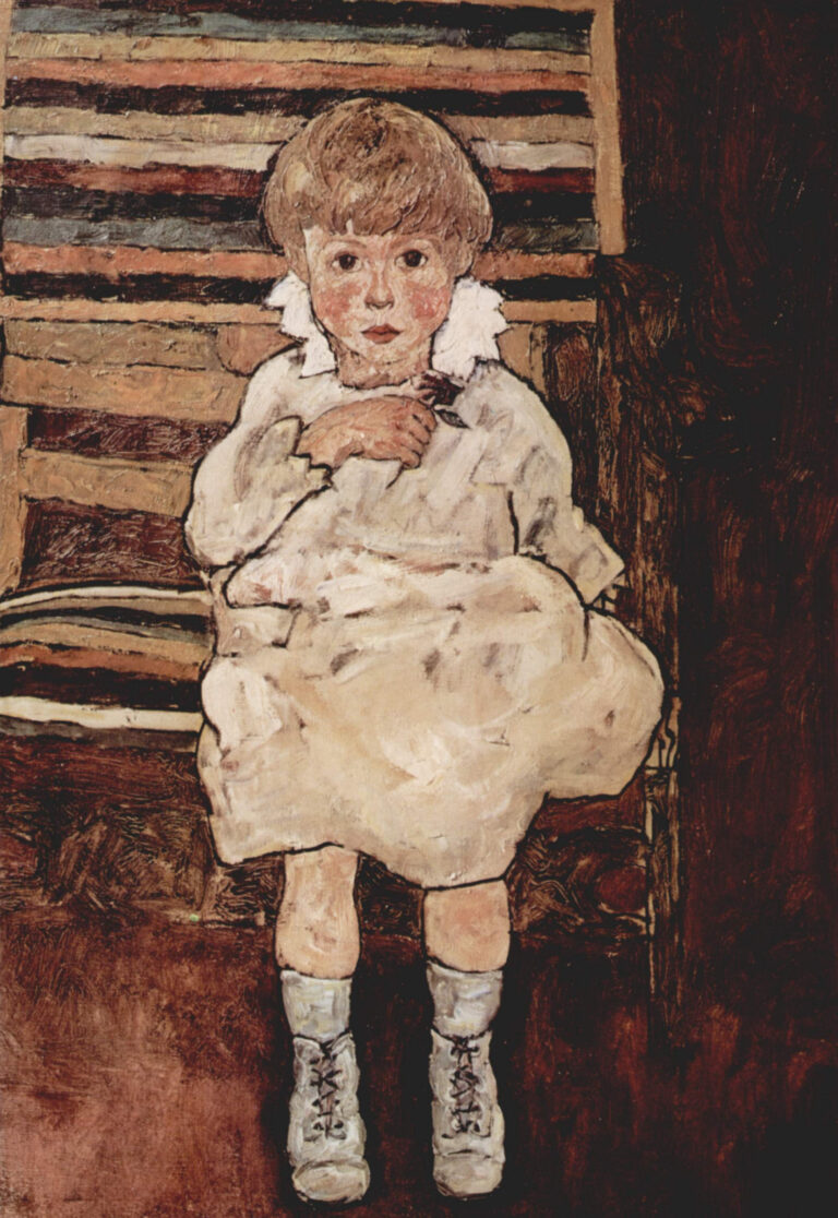 Explorer l’enfant assis par Egon Schiele