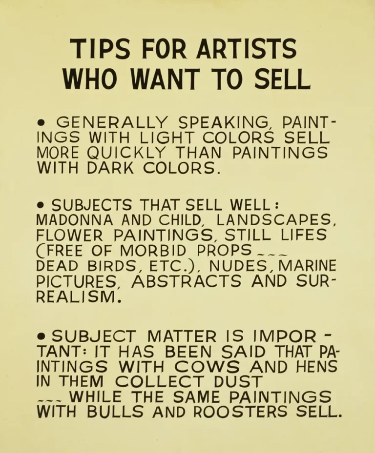 Exploration des Conseils pour les Artistes Qui Veulent Vendre par John Baldessari