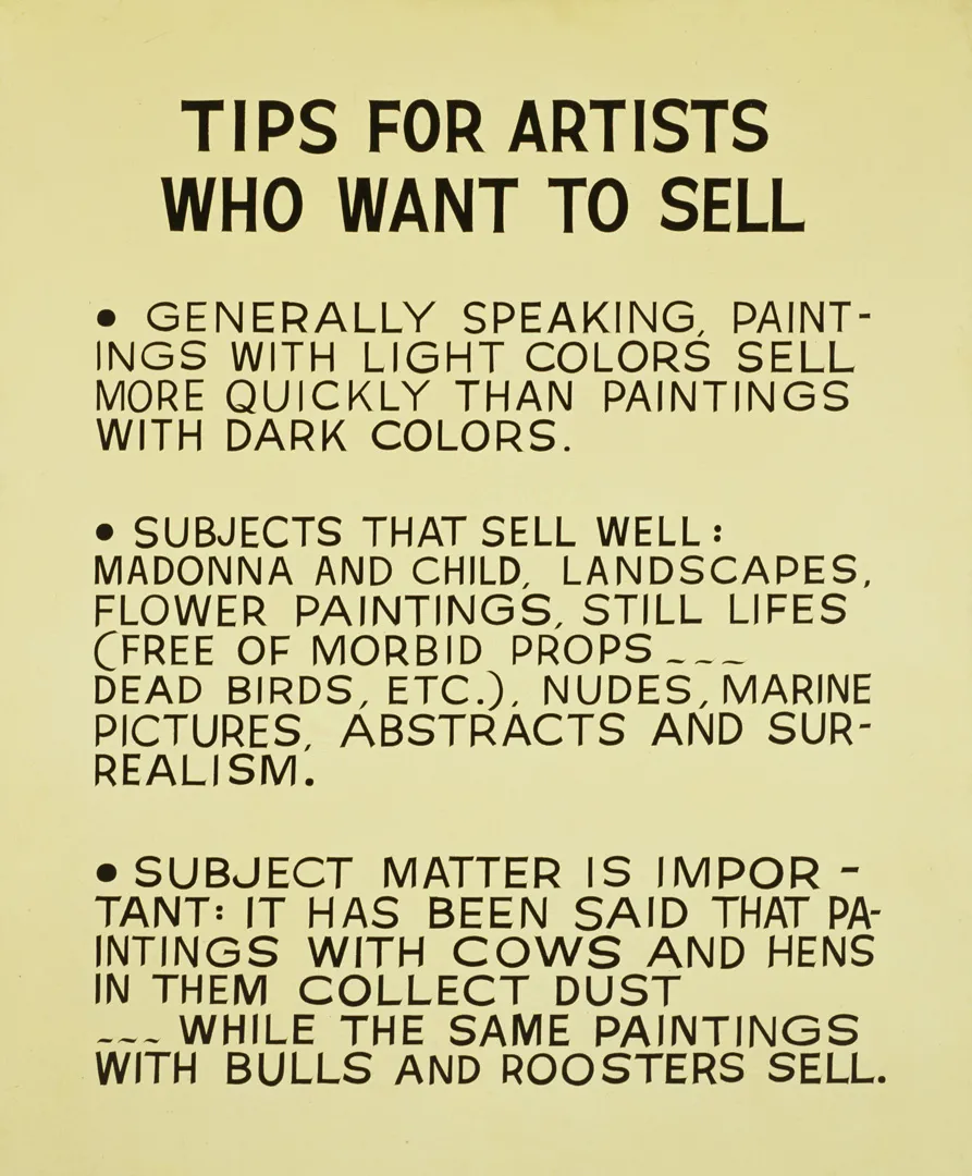 Explorando Consejos para Artistas que Quieren Vender por John Baldessari