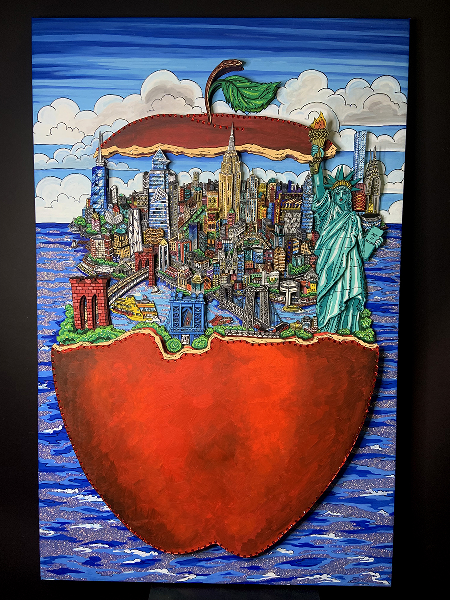 Dévoilement de « La Grande Pomme » par Charles Fazzino