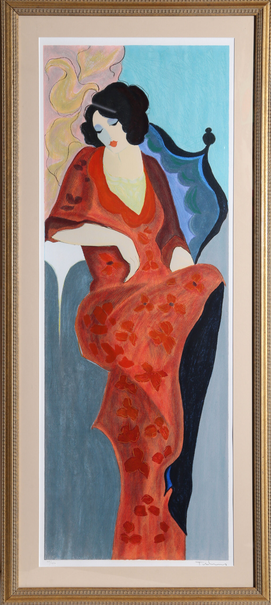 絵画 Tarkay red hat ITZCHAK TARKAY 