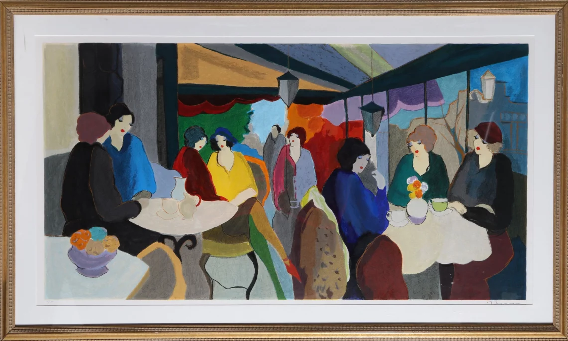 Exploring the Itzchak Tarkay's Cafe Scene with a Book