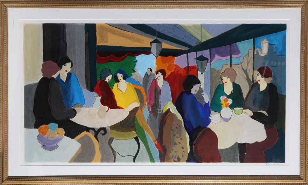 Exploring the Itzchak Tarkay's Cafe Scene with a Book