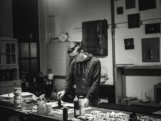 Danny Frede in the Studio