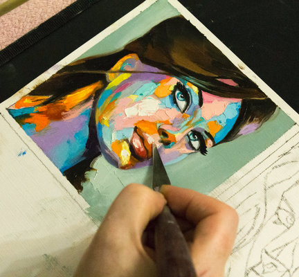 Lana Frey in de studio: Miniature fantasy portrait creation in progress