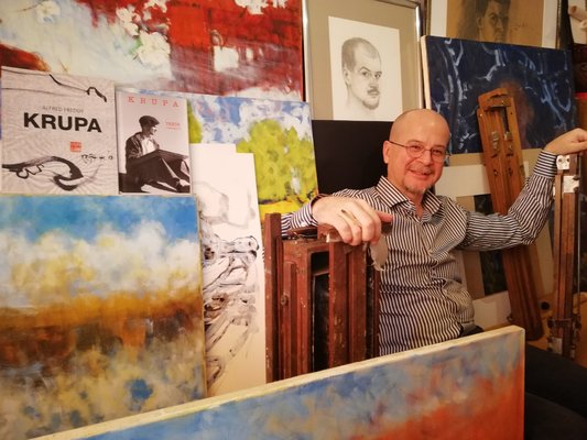 Alfred Freddy Krupa in de studio: by Mladen Krupa