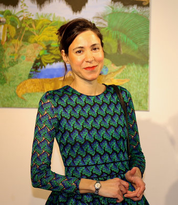 Victoria Stagni in de studio: Victoria Stagni lors du vernissage de son exposition à l'Institut Culturel Bernard Magrez- Mars 2018- copyright Chris Couly