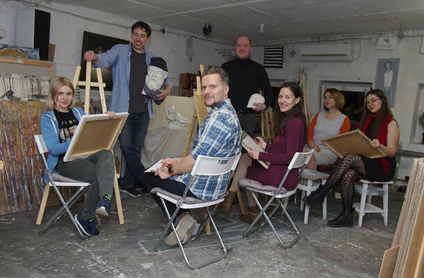 Dima Filatov in de studio: me and my students )