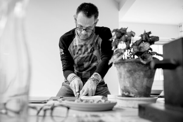 Marcus Akerman in de studio