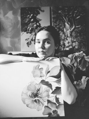 Valeria Radzievska en el estudio
