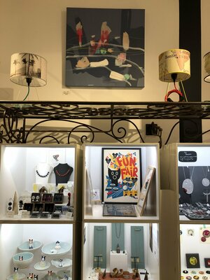 Anne Iris in de studio: Expo Cubik décembre 2019. Tableau : "Bord d'eau 4".