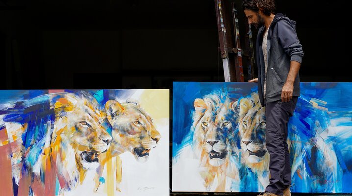 Everett Duarte in de studio: Lion Portraits from Duarte's South African Studio 2023.