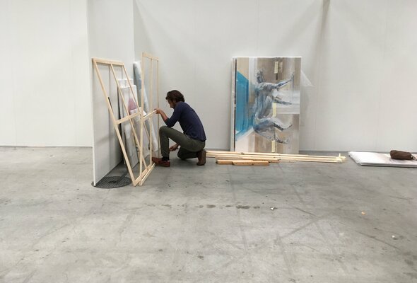Everett Duarte in de studio: Setting up an exhibition in Zurich/Switzerland