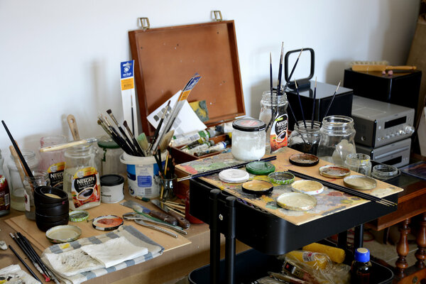 Edmundo Sanz-Gadea nello studio: Materiales