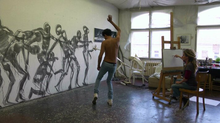 Ilona Ottenbreit nello studio: Drawing live the dancer Abel Navarro in my old studio 2013