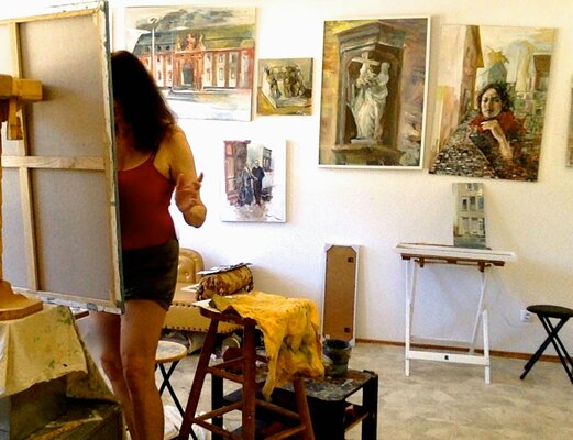 Nataliy Schenkmann dans le studio