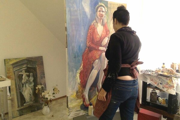 Nataliy Schenkmann dans le studio