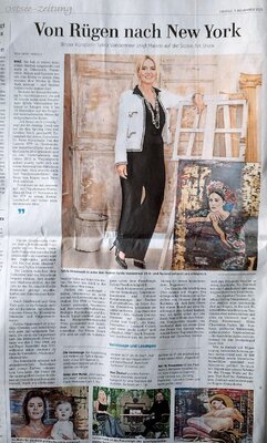 Sylvia Vandermeer in de studio: Sylvia Vandermeer - Artikel in der Ostsee-Zeitung, 3. November 2023