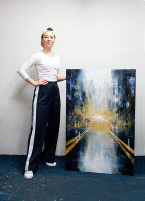 Bozhena Fuchs in the Studio: A new 120x80cm heading out to the Air Fine Art gallery in Cheltenham, United Kingdom.