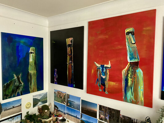 EVIAL in the Studio: EVIAL - Atelier / 3 tableaux in situ