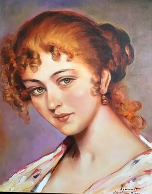 Jean-Louis Azencott nello studio: Copie d'un "portrait de jeune fille" de Von Blas