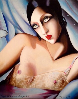 Jean-Louis Azencott nello studio: COPIE D'UN PORTRAIT DE FEMME DE TAMARA DE LEMPICKA