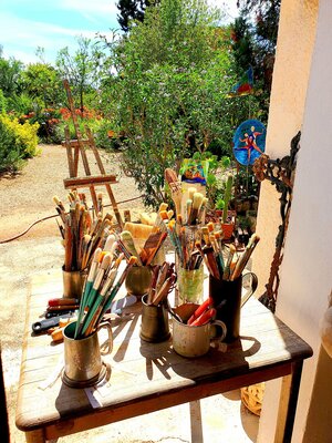 Sabina Bockemühl in de studio: In meinem Sommeratelier auf der Finca meines Vaters auf Mallorca