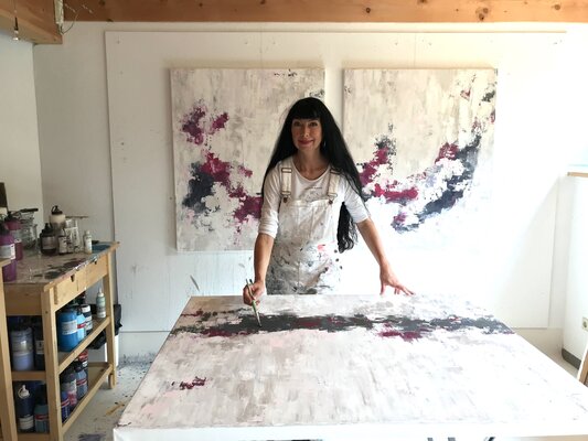 Françoise Wattré in de studio