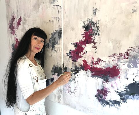 Françoise Wattré in de studio