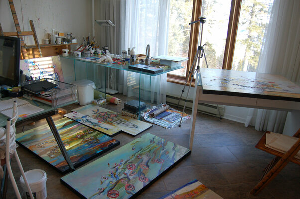 Dominique Desmeules en el estudio: L'atelier en mode production...