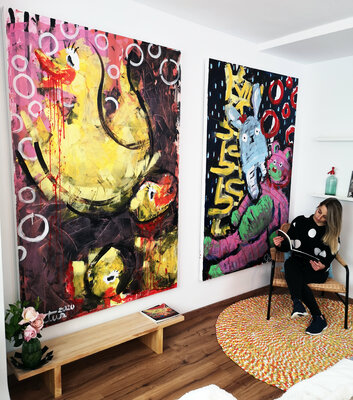 Christian Dittus im Studio: Dittus_art "#12 quarantine day" and "Family confinement" soloshow.