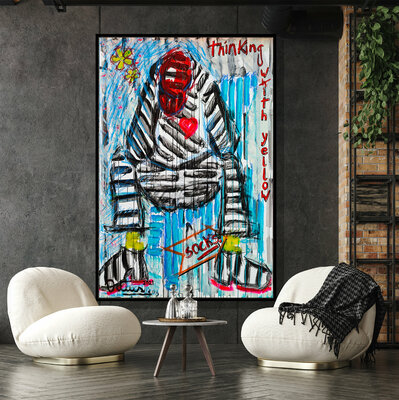 Christian Dittus im Studio: "Thinking with yellow socks", display...