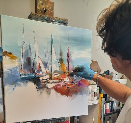 Thierry Landon nello studio: Travail au couteau