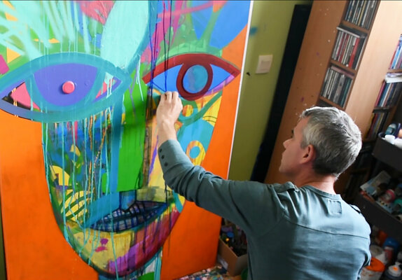 Seb nello studio: Seb en plein travail sur une Humanatura