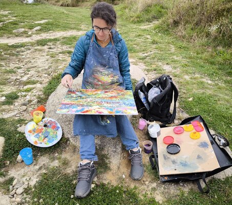 Nathalie Jaguin en el estudio: Plein air painting sur l'île de Batz