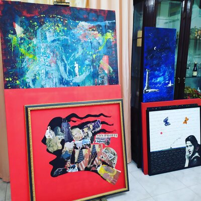 Giancarlo Siniscalchi nello studio: Cataloghi..mostre..premi..tecensioni