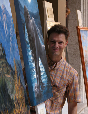 Marco Busoni en el estudio: Me at an exhibition in Milan