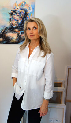 Helene Mantei in de studio