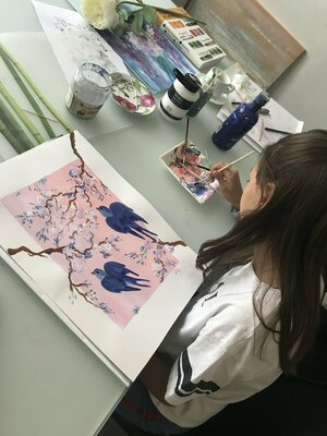 Cassia nello studio: .... je donne aussi volontiers des cours pour les enfant et adultes
