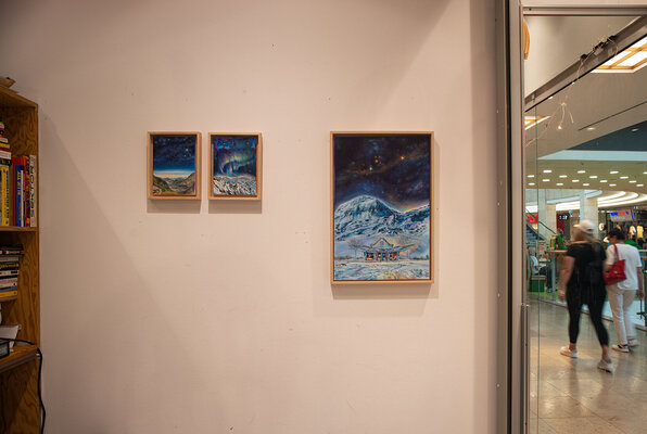 Anne Wölk in de studio: Installation view, Solo Show at artspring PopUp Store, Gallery of Open Studio Festival, 2022