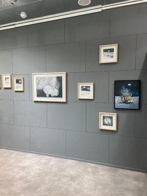 Anne Wölk in de studio: Installation view, Solo Show at artspring PopUp Store, Gallery of Open Studio Festival, 2022