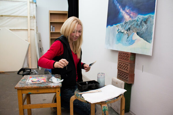 Anne Wölk in de studio: Former Studio of Anne Wölk, Amalienpark 4 Berlin