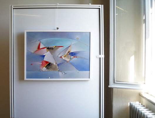 Carlo Olper nello studio: " Dinamica di un Paesaggio in Divenire" Esposto nel 2021 nella Mostra Personale Microcosmo