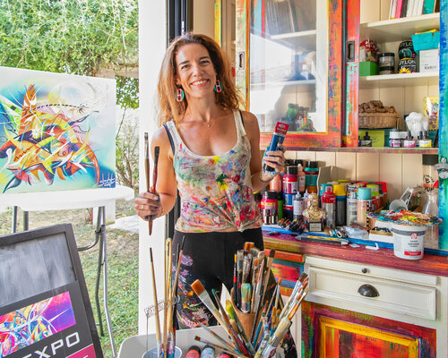 Sandrine Langlade in de studio: Coulisses de L'atelier Langlade - Peinture contemporaine (Toulouse)