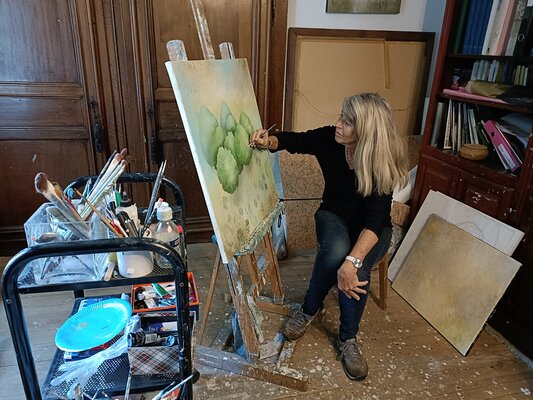 Monica Cattaneo nello studio: Dans mon atelier