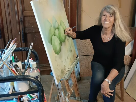 Monica Cattaneo nello studio